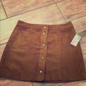 New! Papaya Suede Mini Skirt